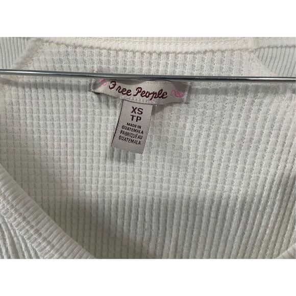 Free People Womens XS Santa Clara Thermal Long Sleeve in Alabaster NEW - Picture 3 of 5